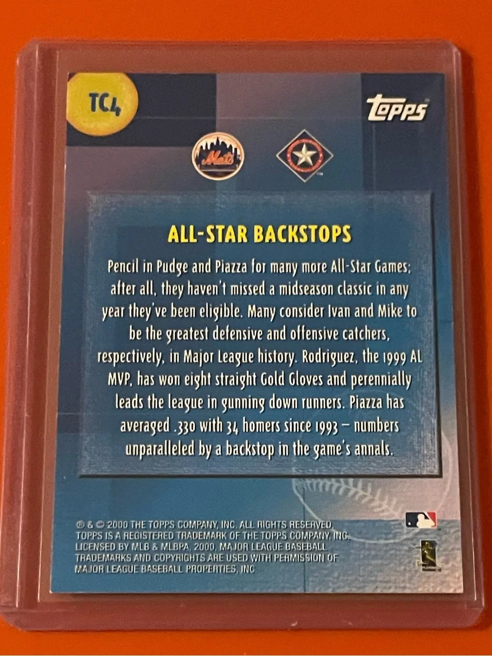 All-Star Backstops [Piazza/Rodriguez]#TC6 2000 Topps Combo Baseball Trading Card